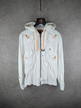 G-Star Jacket Womens Small S White Hooded Full Zip Gorpcore